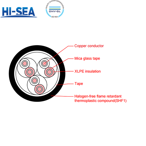 CHJPF/NC XLPE Insulation Low Smoke Halogen Free Fire Resistant Marine Communication Cable